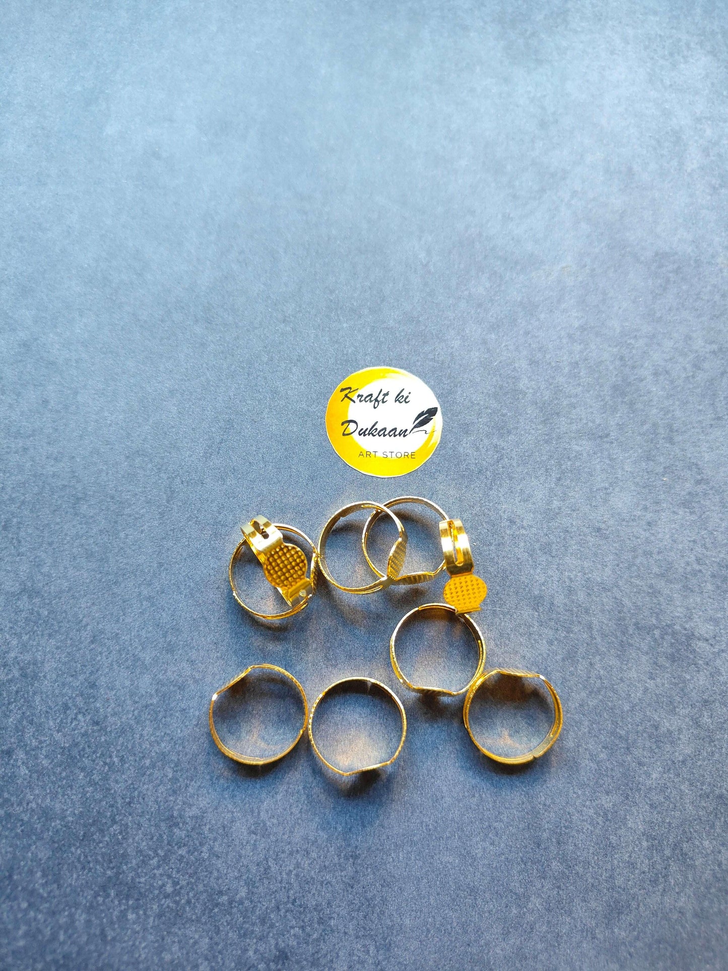 Metal ring base pack—gold-tone ring settings, 25-piece assortment