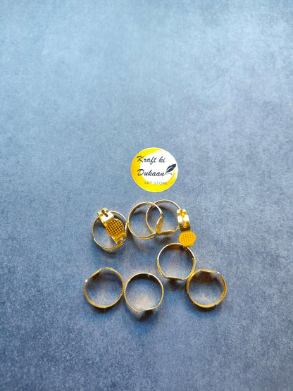 Metal ring base pack—gold-tone ring settings, 25-piece assortment