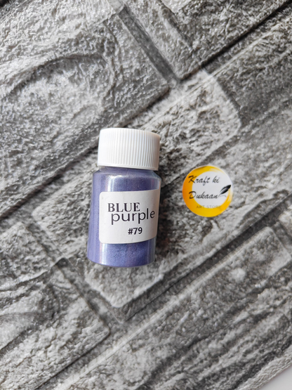 Kraft ki Dukaan Blue Purple Mica Powder for Resin Art in a small jar labeled #79