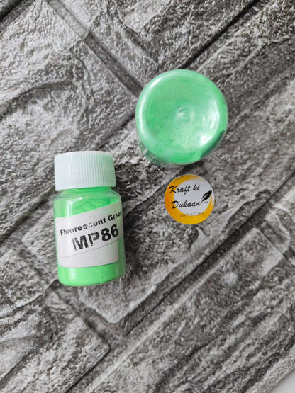Kraft ki Dukaan Mica Powder for Resin Art in Fluorescent Green color for vibrant crafting