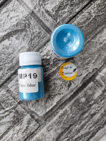 Kraft ki Dukaan mica powder for resin art in pure blue color, perfect for vibrant crafting projects