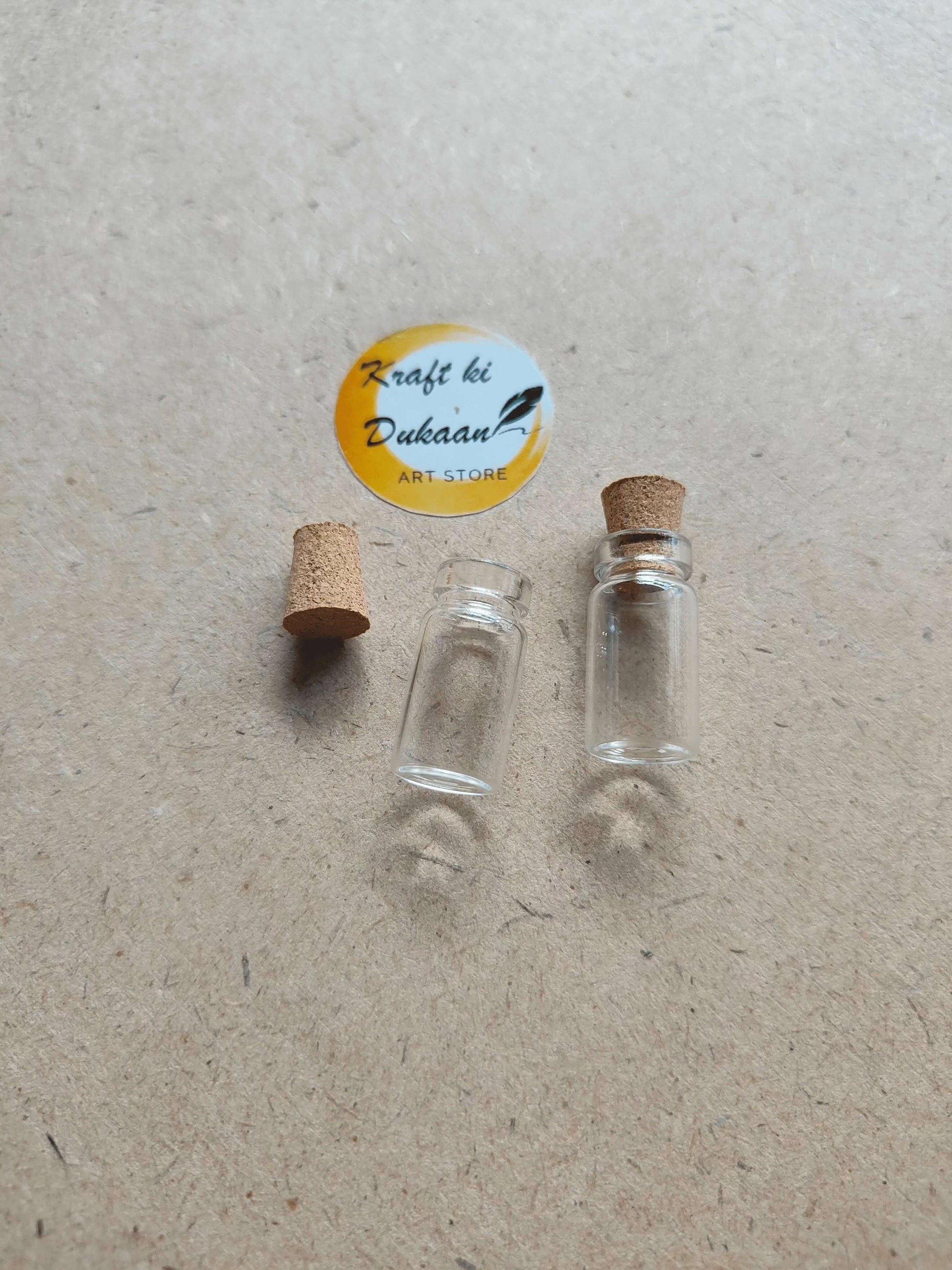 kraft-ki-dukaan-mini-glass-bottles-with-cork-pack-of-12-two-bottles-and-caps