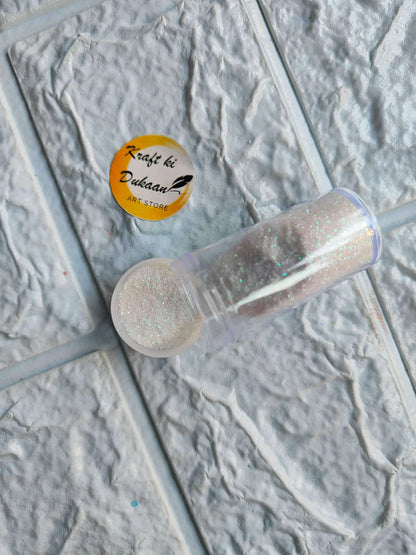 Neon glitter tube in light silver with matching round glitter cap