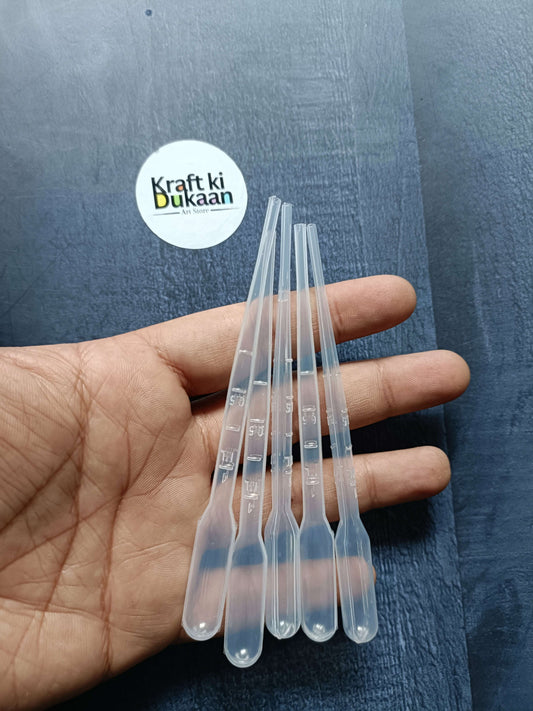Clear 1 mL dropper pipettes, set of 5 with measurement markings