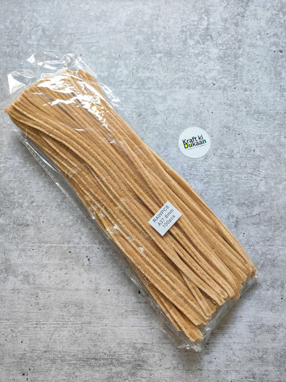Pipe Cleaner Beige, plain pack of 100 in sealed plastic wrap