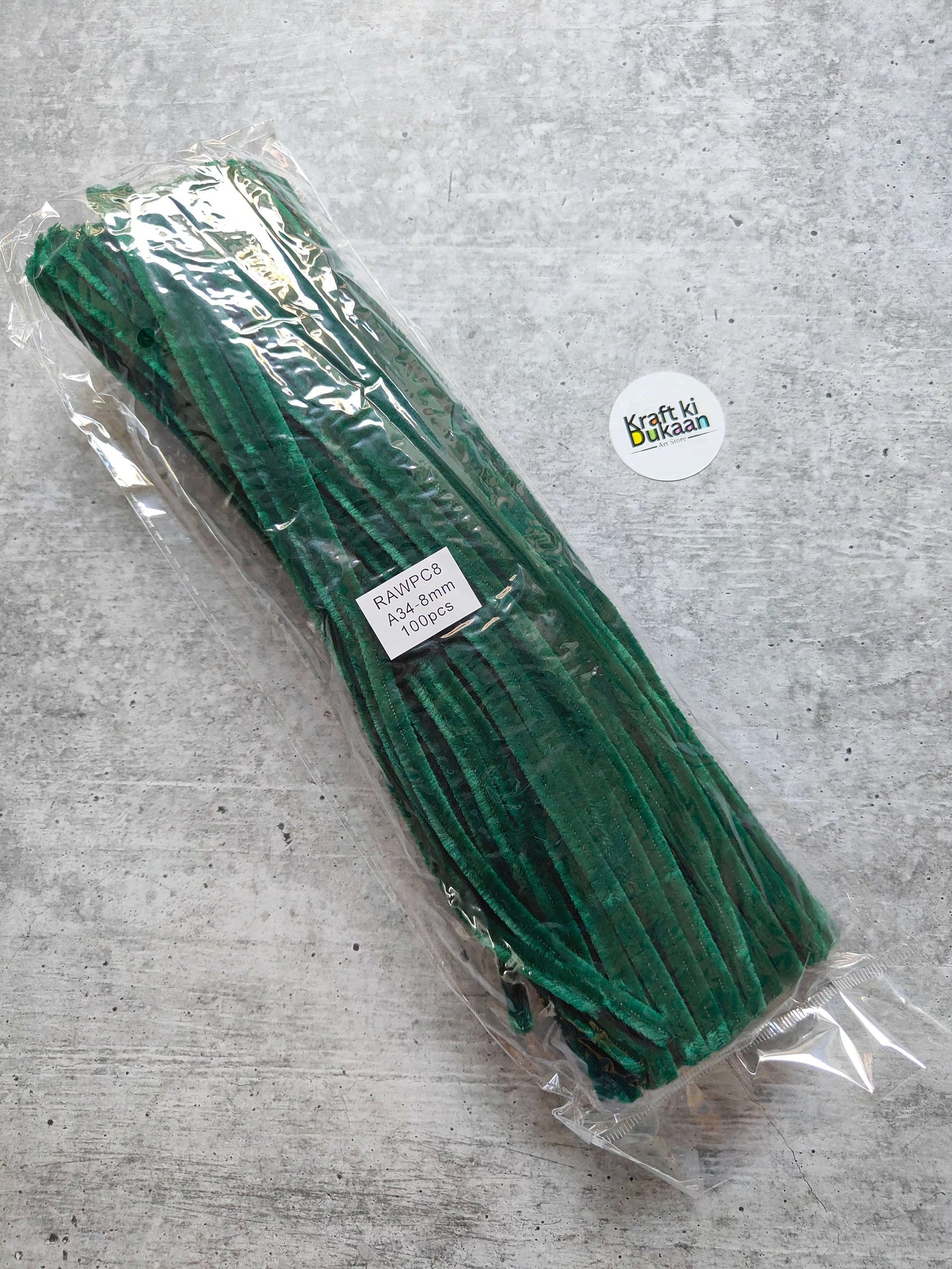 Pipe cleaner plain pack of 100, dark green
