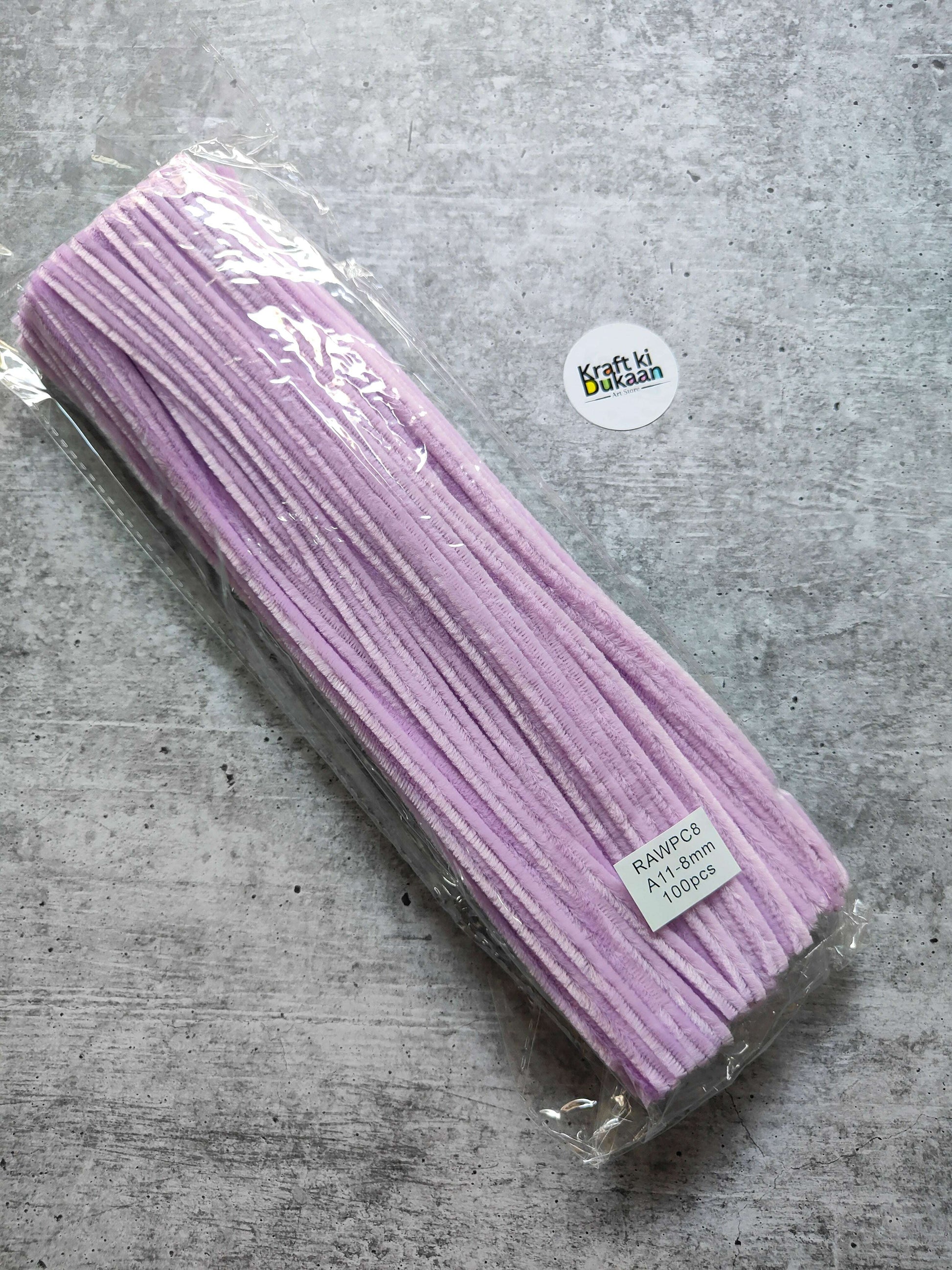 Pipe cleaner plain pack of 100, lavender purple