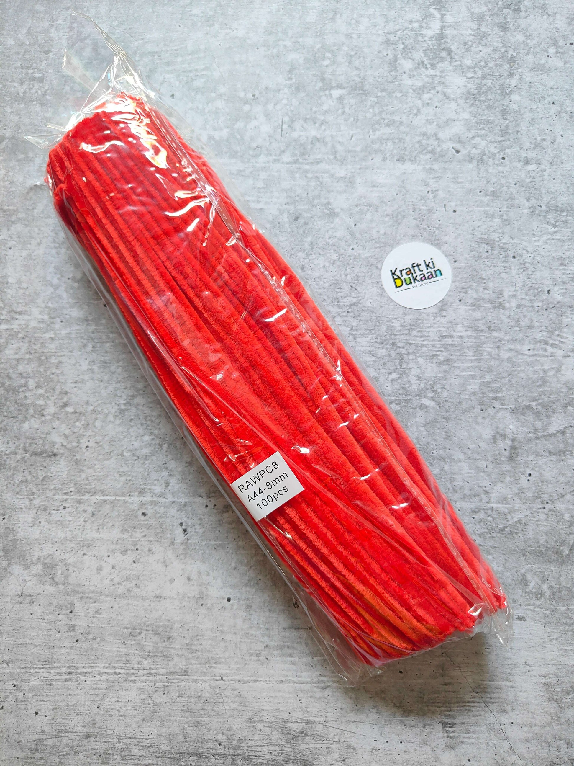 Pipe cleaner plain pack of 100, cherry red