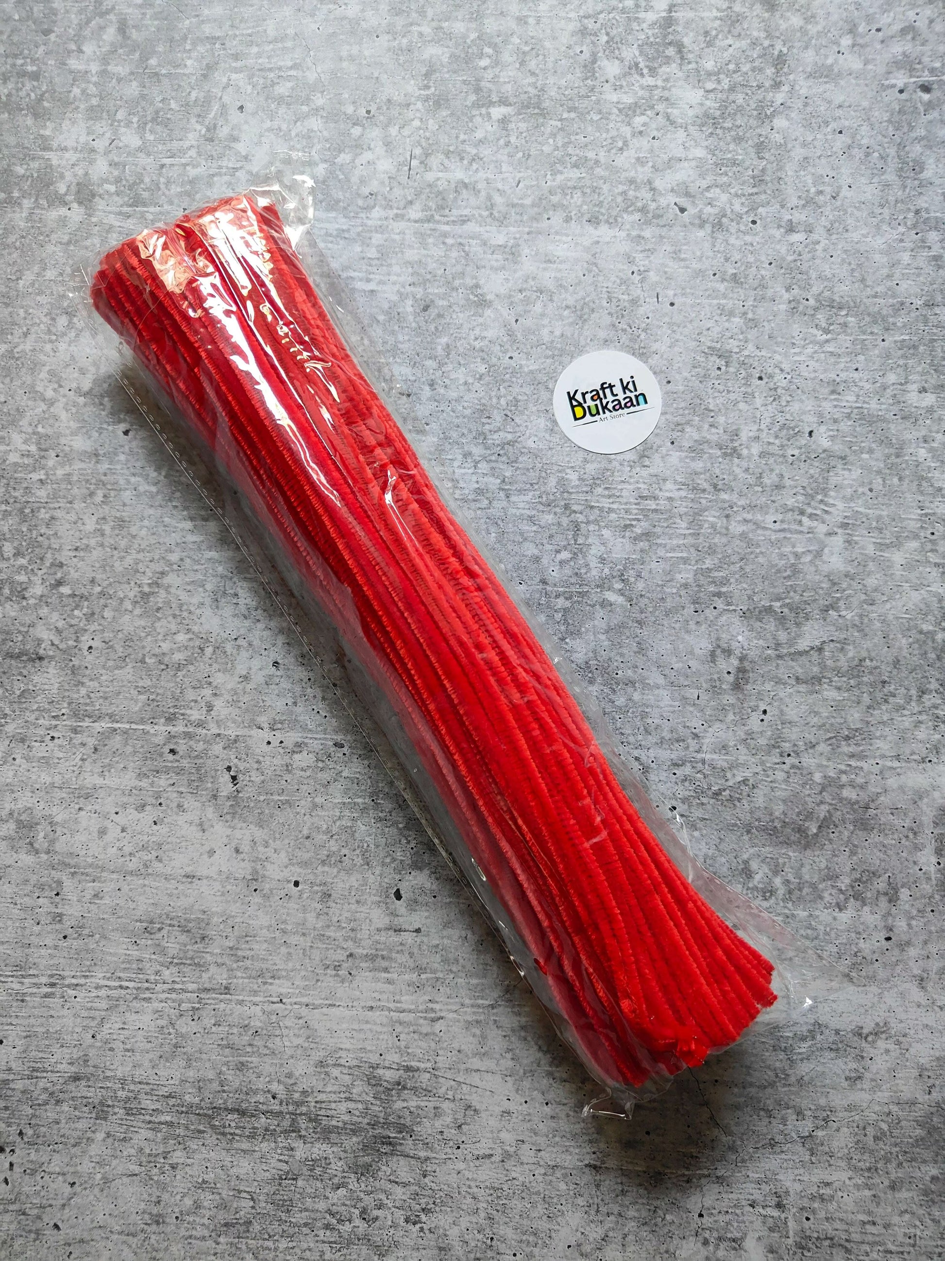 Pipe cleaner plain pack of 100, red