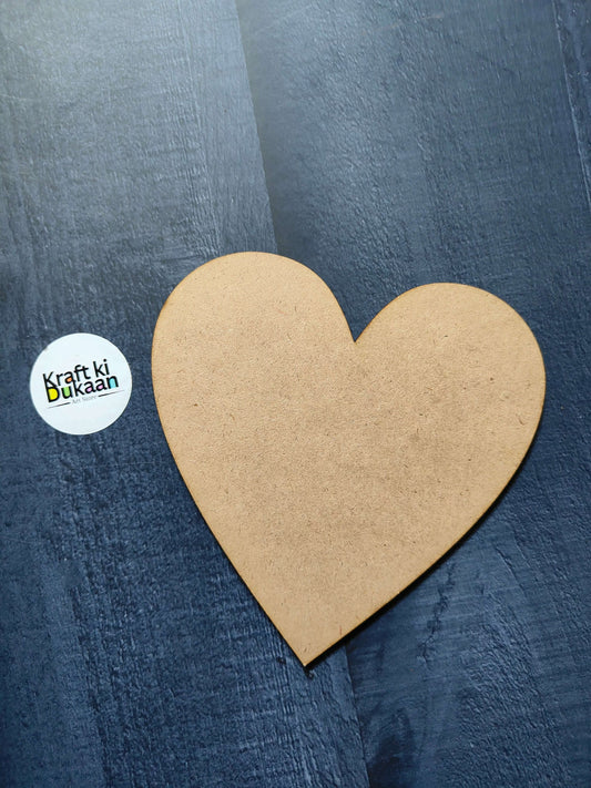 Unpainted MDF heart plaque in light tan