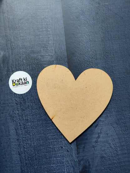 Plain MDF heart shape, light tan with smooth surface