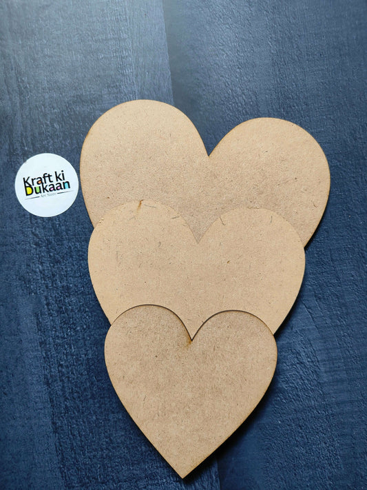 Plain MDF heart cutout, unpainted light tan