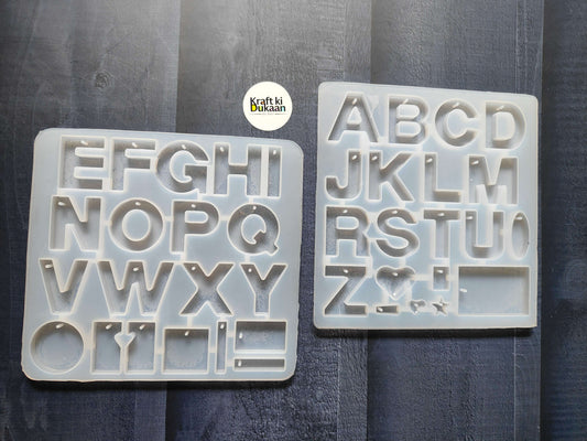 Alphabet letter mould set: two frames with A–Z cutout shapes