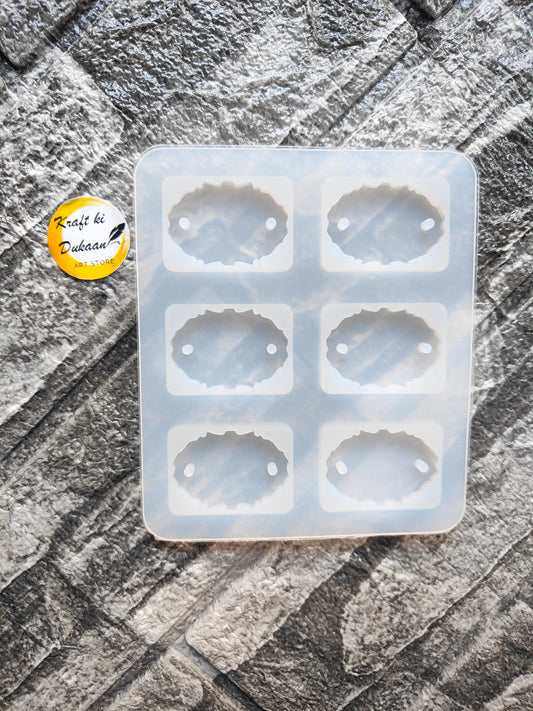 Silicone mold with six cavities for crafting Rakhi moulds for resin art projects