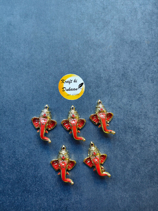 kraft-ki-dukaan-red-ganpati-face-embellishments-set-of-five