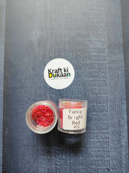 Shimmer Glitter Fancy Bright Red (#21) in round jar container