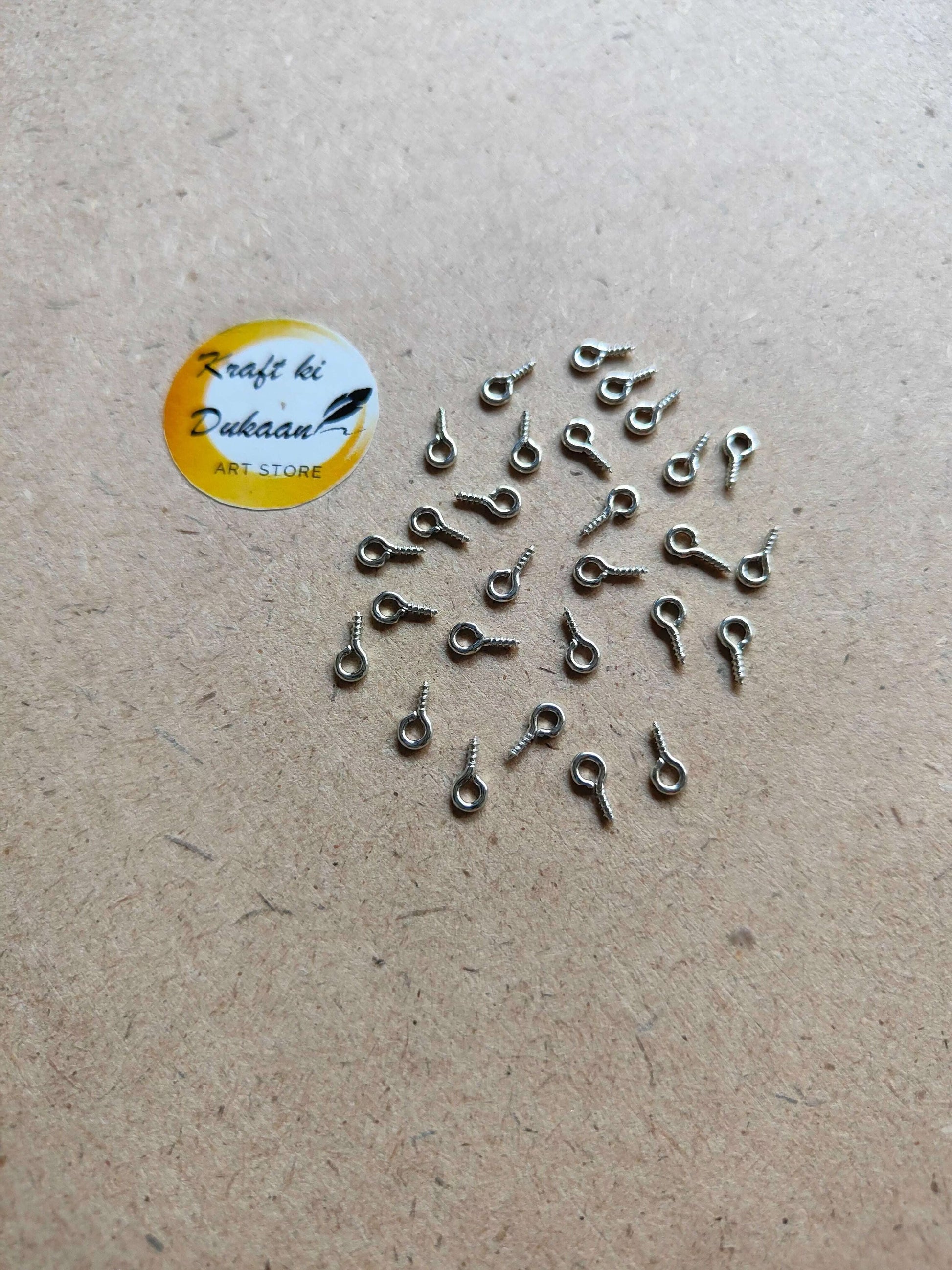 kraft-ki-dukaan-small-eye-screw-hooks-for-crafts-silver-25-pack