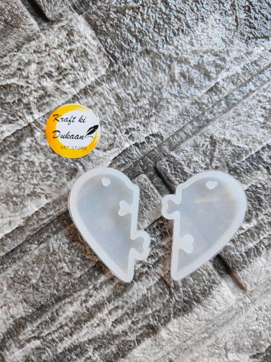 Split heart pendant mold by Kraft ki Dukaan for creating charming jewelry designs