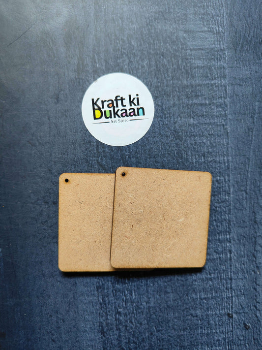 2 inch plain square-hole MDF tags, pair shown, pack of 10