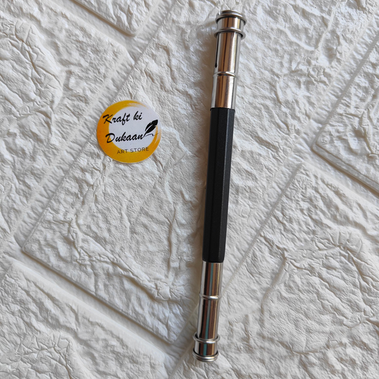 Kraft ki Dukaan Stainless Steel Rolling Pin with Rubber Grip for Easy Baking
