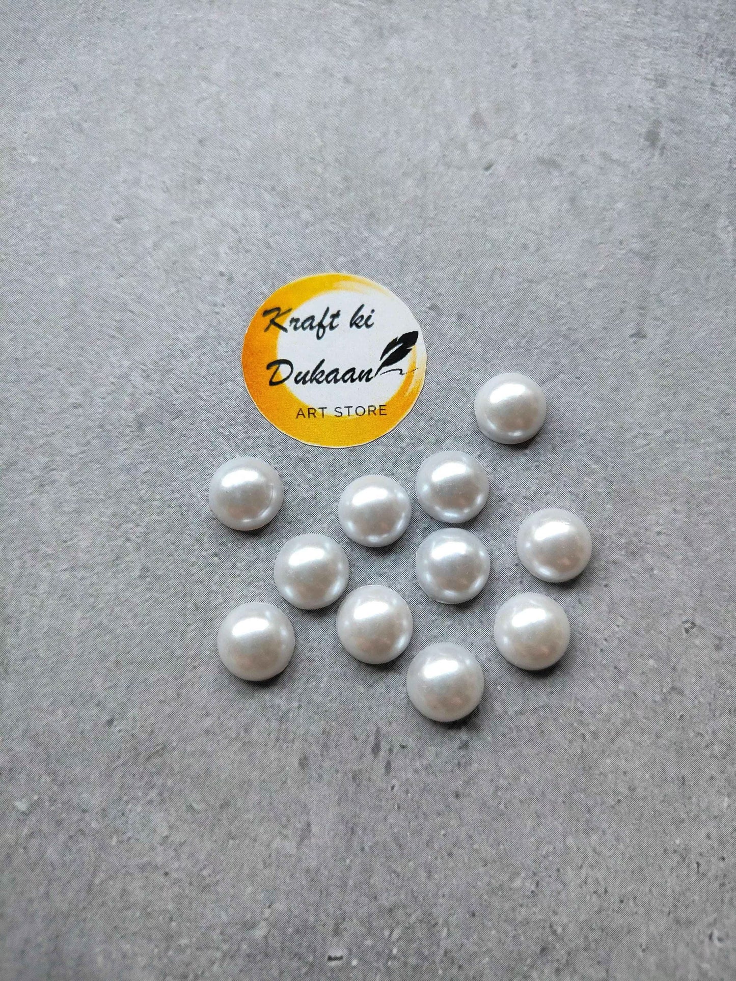 White Pearl Half Cut Round Beads
