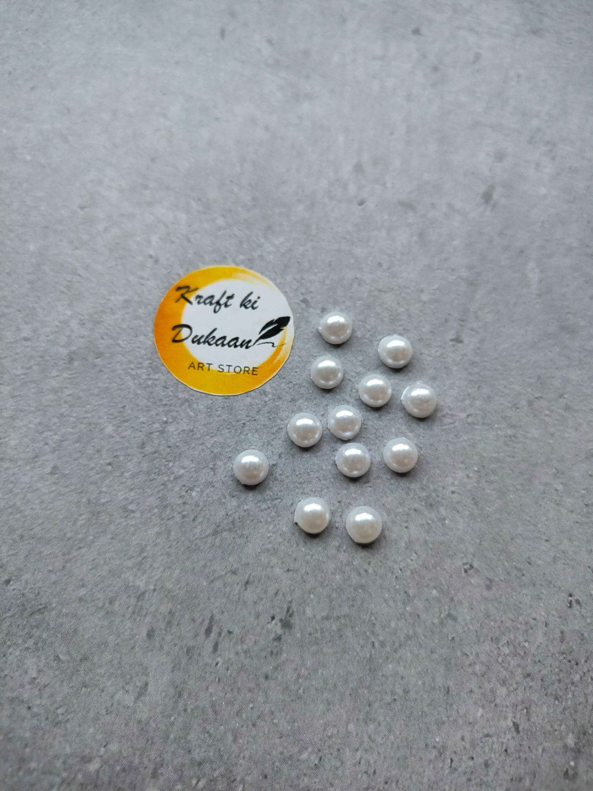 White Pearl Half Cut Round Beads