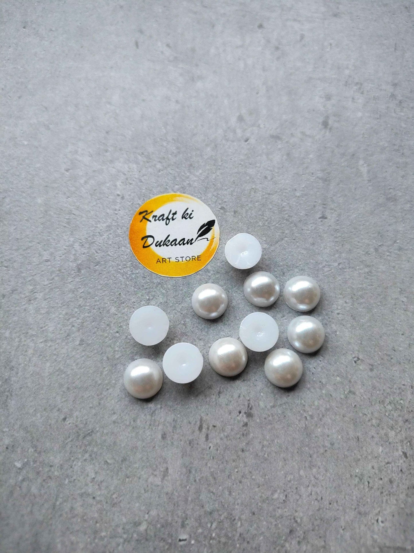 White Pearl Half Cut Round Beads