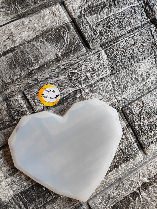 Diamond heart resin mold from Kraft ki Dukaan on textured gray stone background