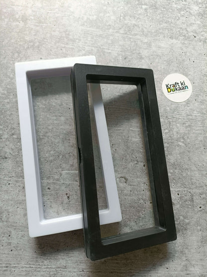 Black and white packing display box frames with rectangular window openings