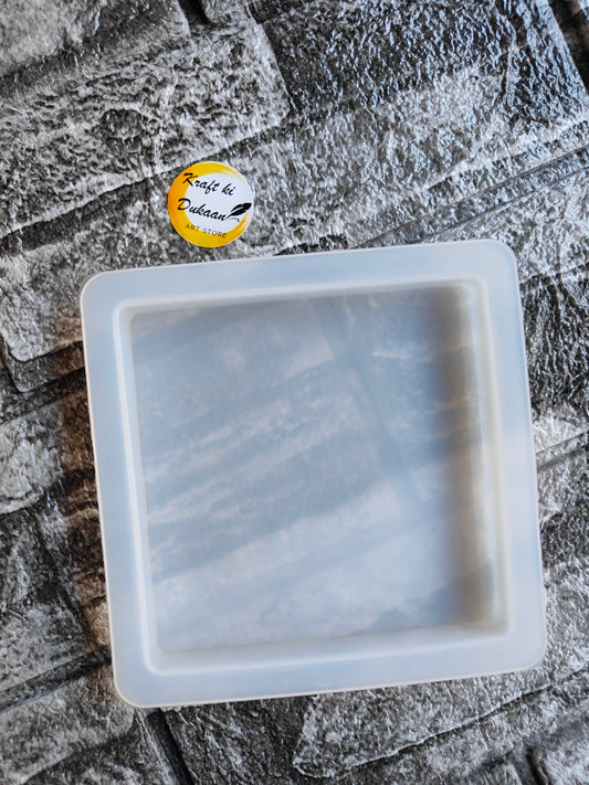 Clear square coaster resin mold by Kraft ki Dukaan for making customized coasters