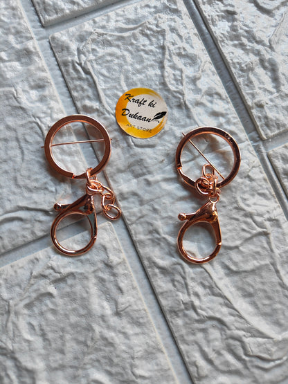 Two rose gold lobster clasp keychains for easy attachment and stylish storage