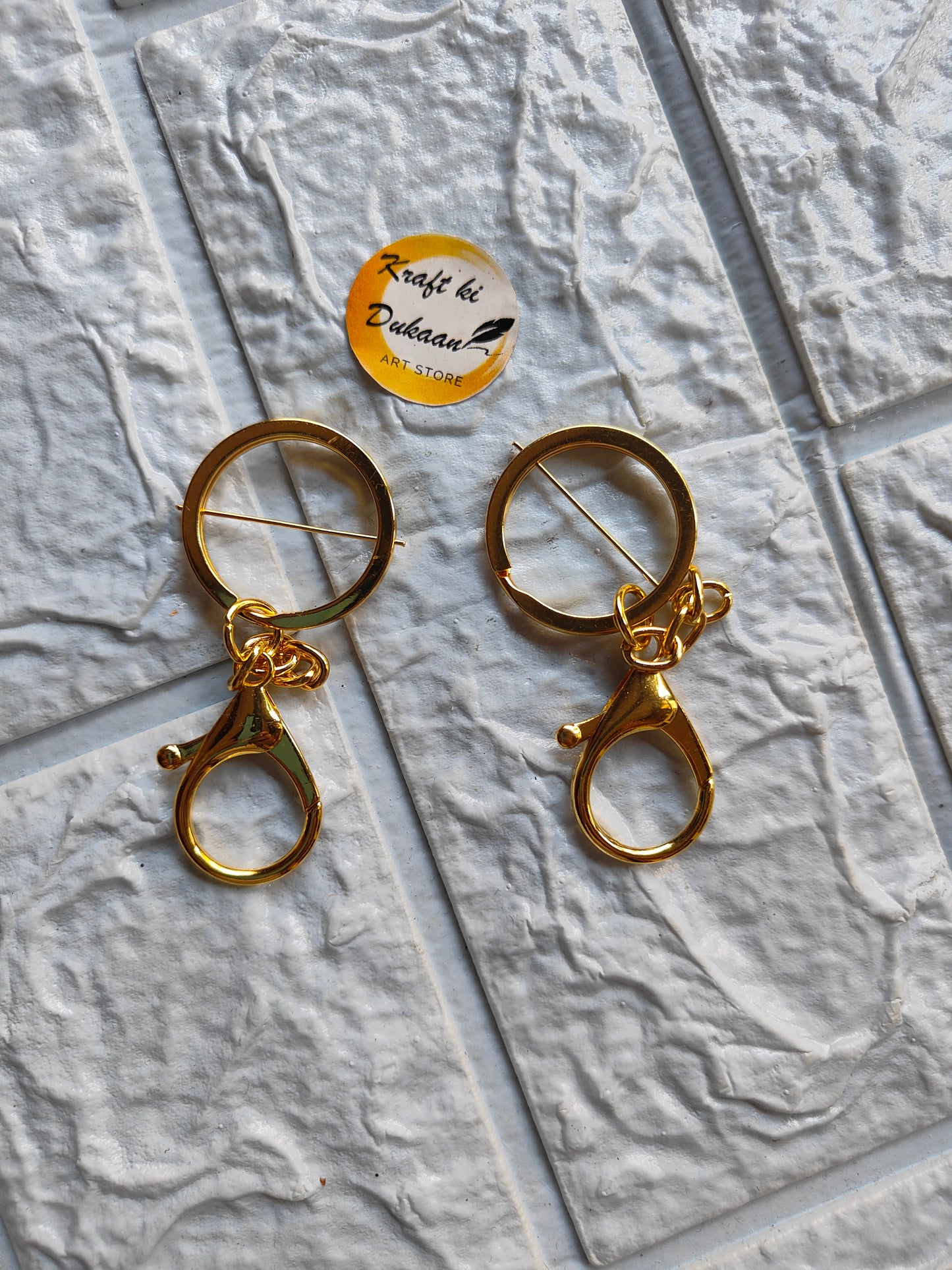 Gold lobster clasp keychain set with a smooth finish for secure attachment and stylish accessories