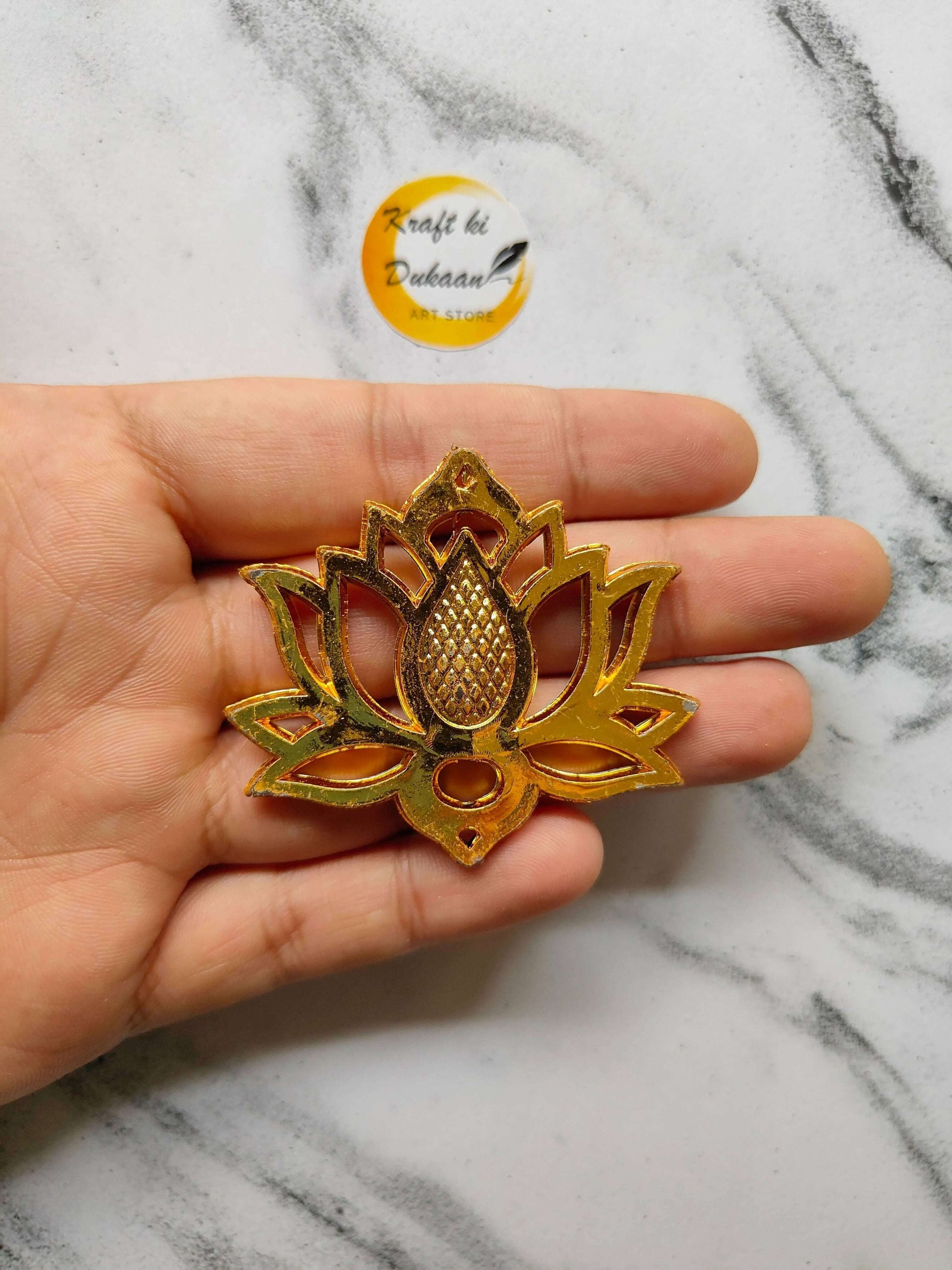 lotus-design-beads-golden-lotus-shape-ornament