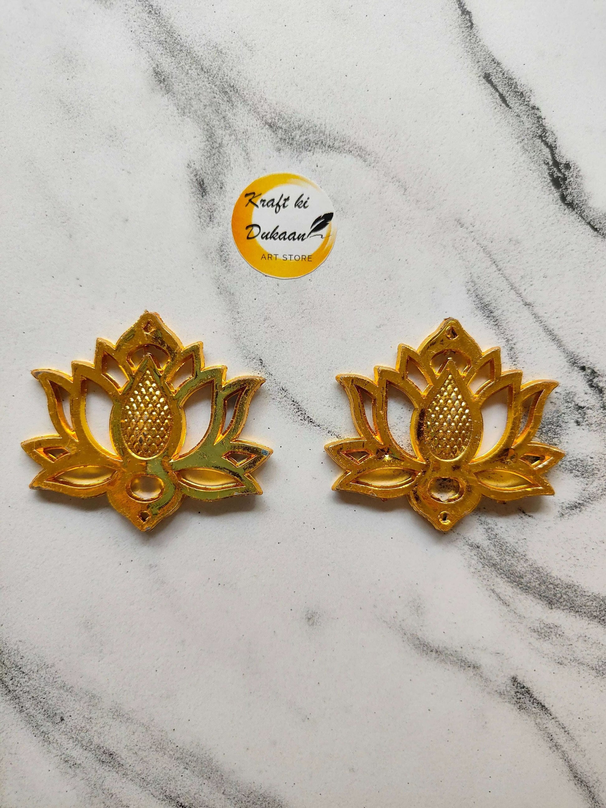 lotus-design-beads-pair-of-golden-lotus-ornaments