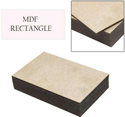 MDF rectangle board with dark edges, textured light top surface and thickness