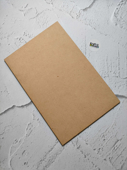 Plain rectangular MDF board, light brown sheet for crafting and signage