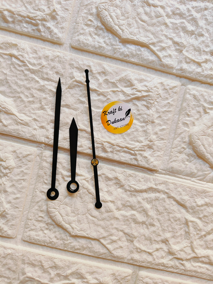 Black metal clock hands for crafts, perfect for DIY clock projects and home decor