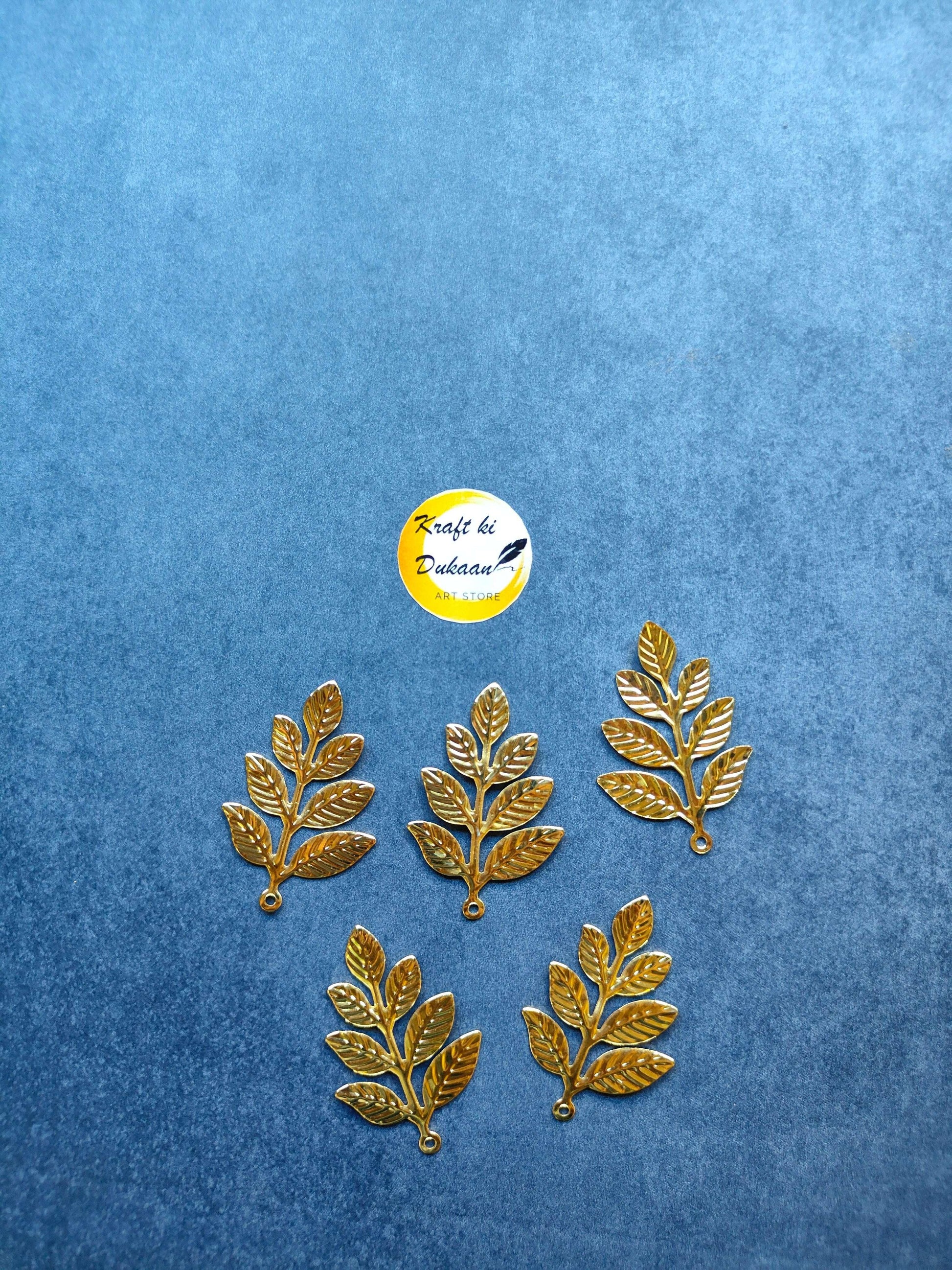 Metal Leaf A7: gold leaf embellishments, small botanical pieces (pack of 50)