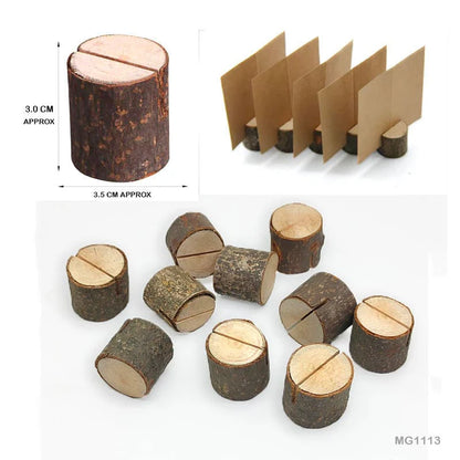 Wooden Slice Card Holder Round Pack of 10