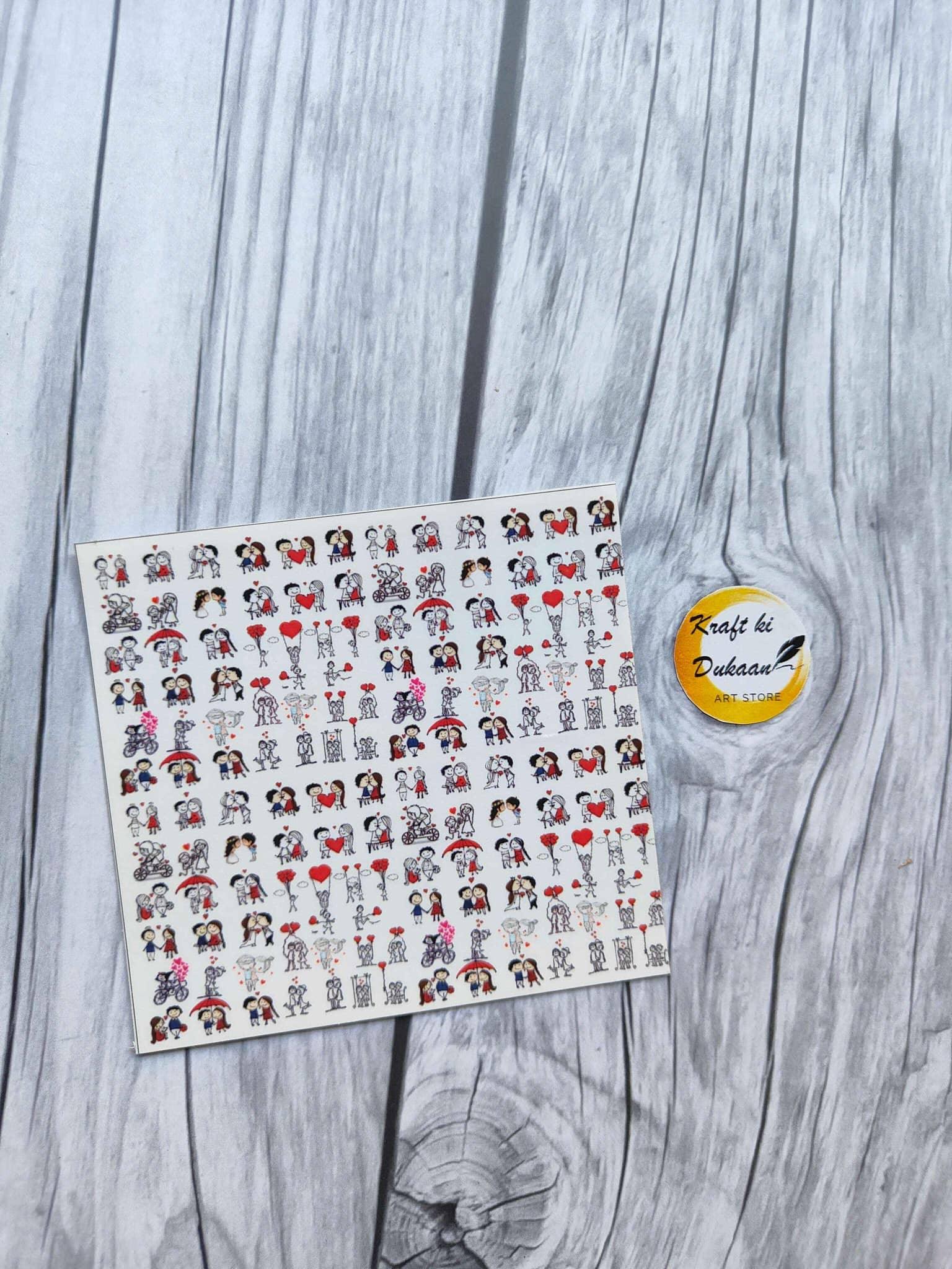 Mini Sticker Sheet for Keychain H2 - Kraft ki Dukaan