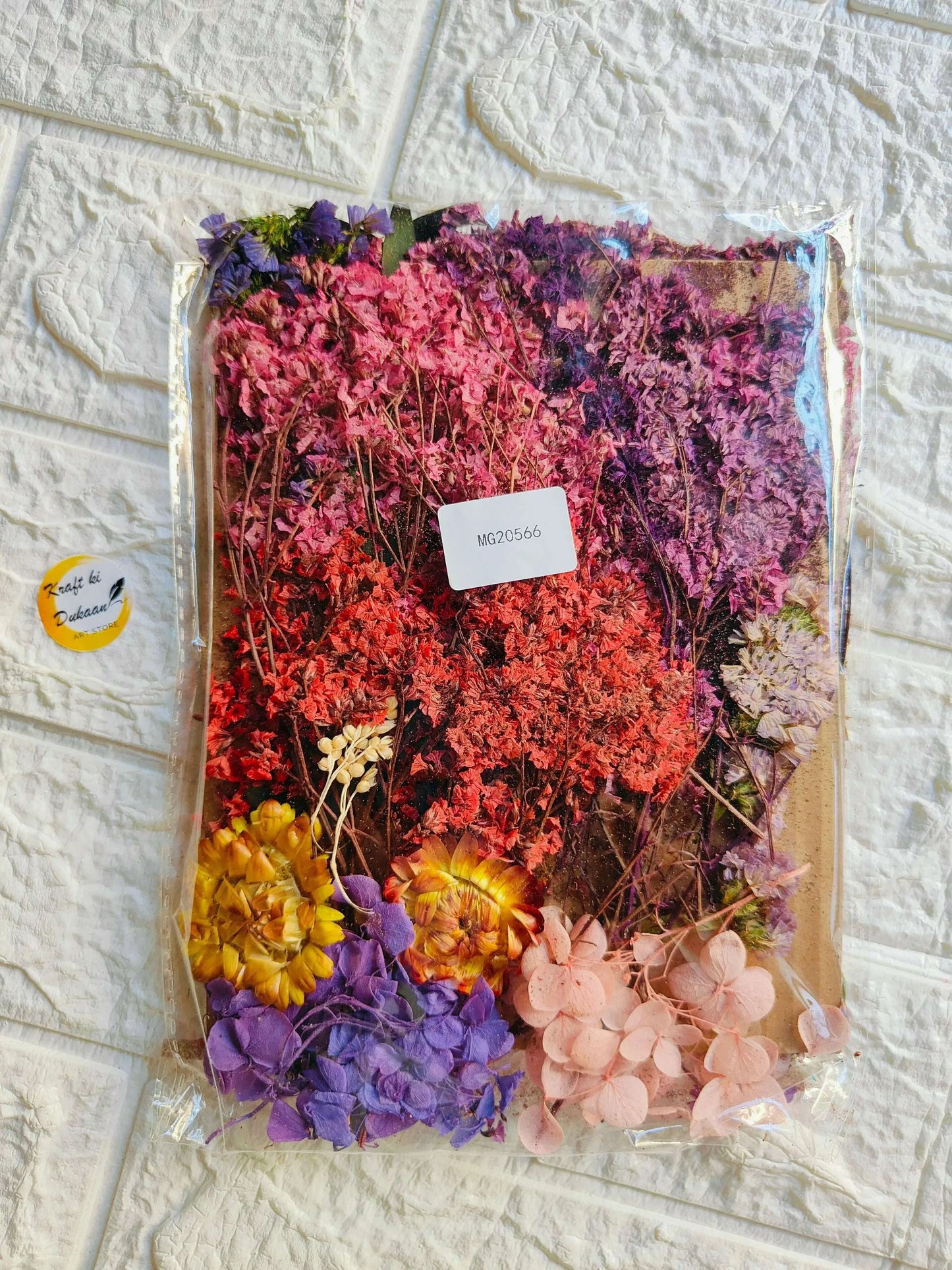 Mix dry flower sheet (Big A7) with red, purple, yellow and pink dried petals