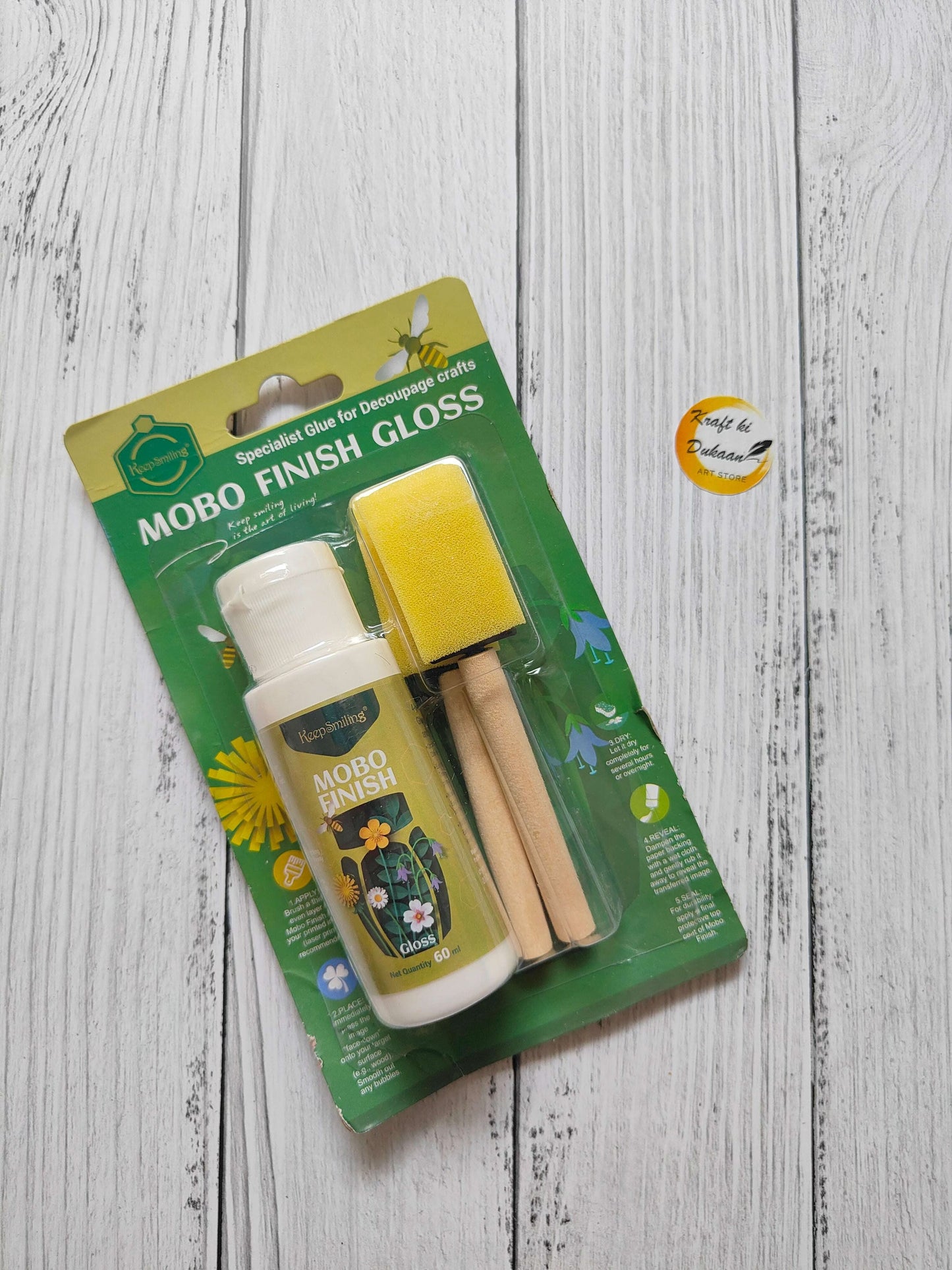 Mod Podge Gloss 60ML set: glossy medium, brush, white bottle