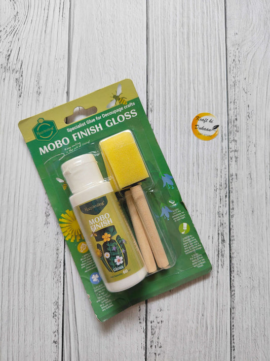 Mod Podge Gloss 60ML set: glossy medium, brush, white bottle
