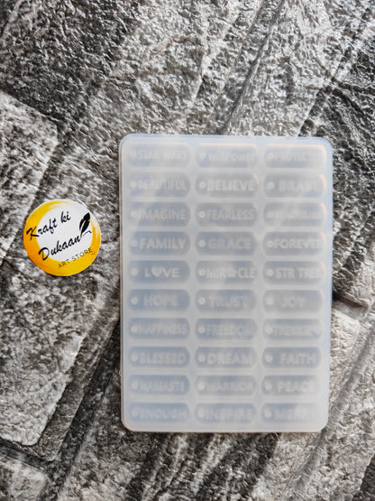 Motivational word resin mould by Kraft ki Dukaan featuring inspirational words for crafting projects