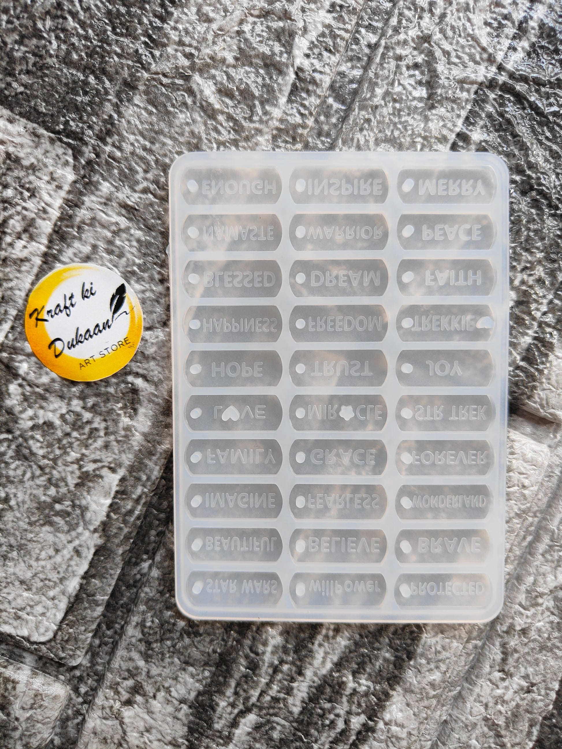 Kraft ki Dukaan Motivational word resin mould set with various inspiring words for crafting projects