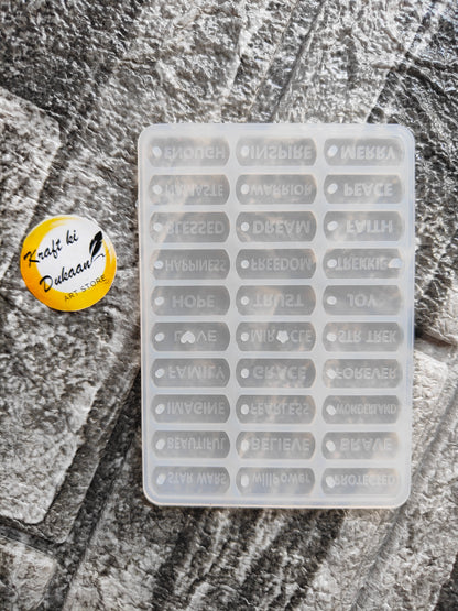 Kraft ki Dukaan Motivational word resin mould set with various inspiring words for crafting projects