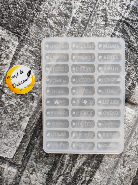 Kraft ki Dukaan Motivational word resin mould set with various inspiring words for crafting projects