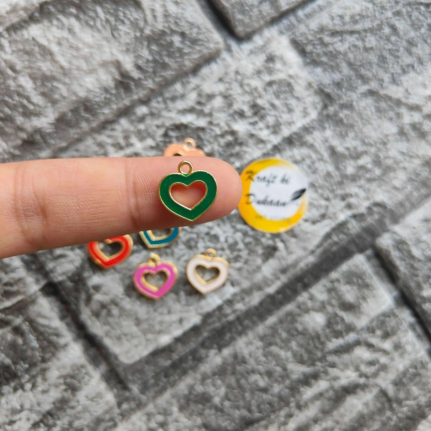 multi-heart-metal-charms-set-dark-green-heart-charm