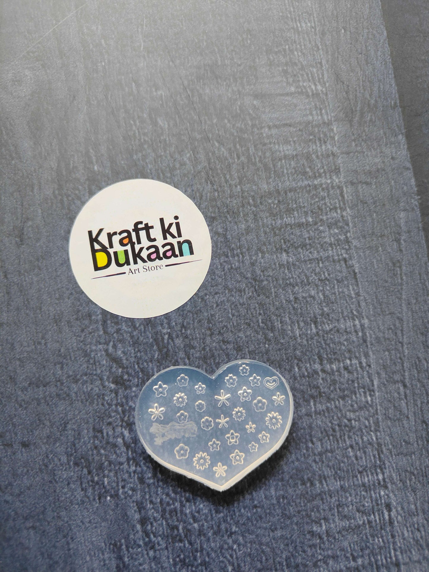 Heart-shaped Nail Art Mould A2 with delicate flower and star designs