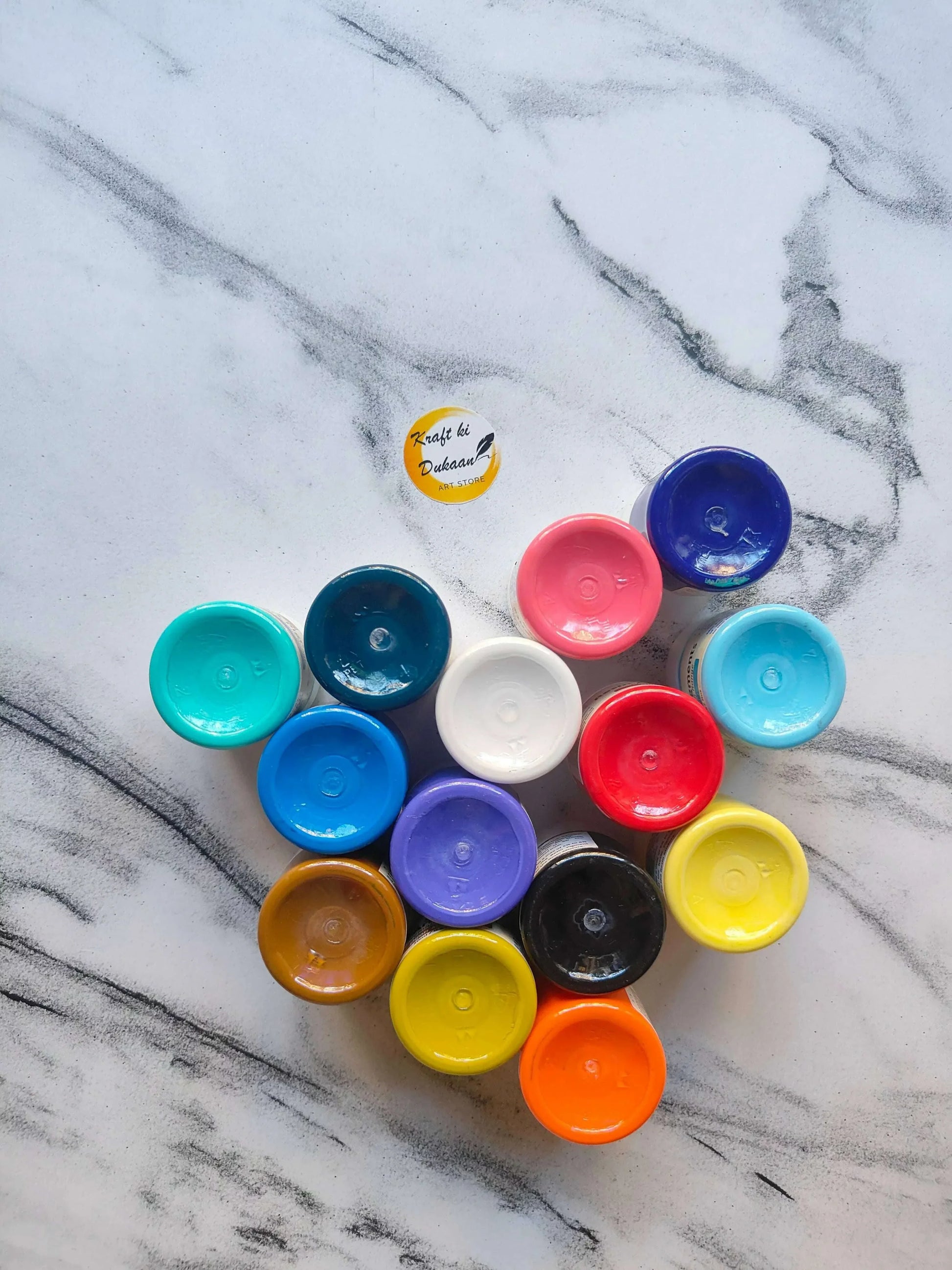 Kraft ki Dukaan 16-color opaque pigment for resin art in small containers for vibrant creations